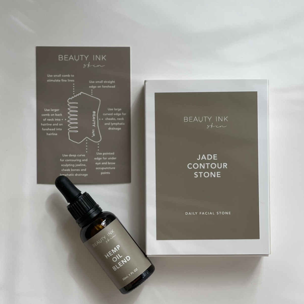 Beauty Ink® Skin - Jade Contour Stone and Hemp Oil Kit